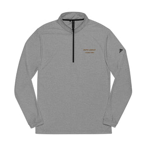 Pull à col zippé Mutu Likolo gris chiné — produit seul, vue de face officielle Printify