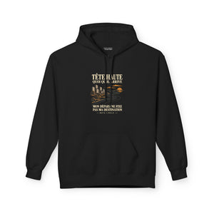 Hoodie Street TÊTE HAUTE — Mon départ ne fixe pas ma destination · Mutu Likolo