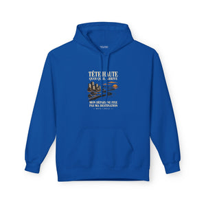 Hoodie Street TÊTE HAUTE — Mon départ ne fixe pas ma destination · Mutu Likolo