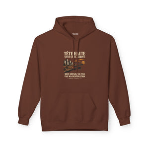 Hoodie Street TÊTE HAUTE — Mon départ ne fixe pas ma destination · Mutu Likolo