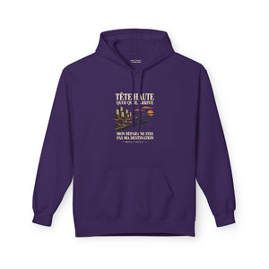 Hoodie Street TÊTE HAUTE — Mon départ ne fixe pas ma destination · Mutu Likolo