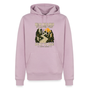 Street Premium Hoodie Head Held High — Built to Rise | Prise de Conscience - rose poudré