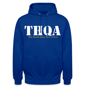 THQA Sweat-shirt à capuche unisexe - bleu royal