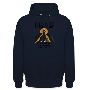Hoodie Street Tête haute — On s’élève ensemble | Prise de Conscience - marine