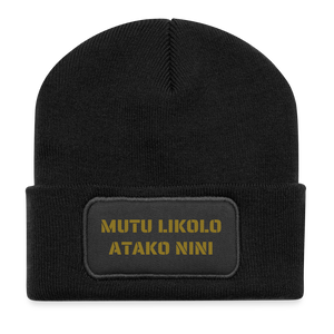 Bonnet ATAKO NINI – Noir & Doré | Mutu Likolo - noir