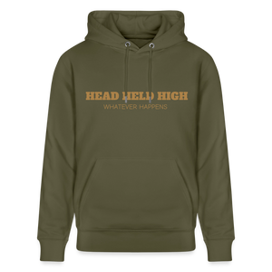 HEAD HELD HIGH — Heritage Navy & Camel Hoodie - vert kaki