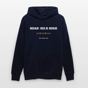 HEAD HELD HIGH — Essential Black Hoodie - marine