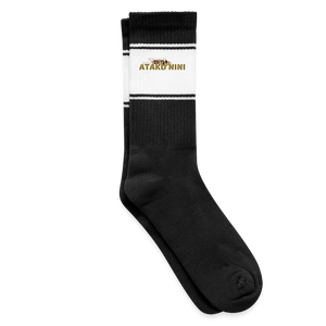Chaussettes THQA – Noir & Doré | Mutu Likolo - blanc/noir