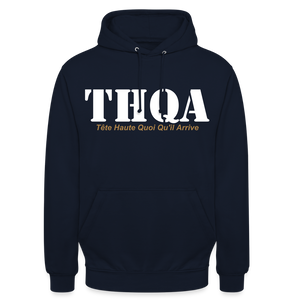 THQA Sweat-shirt à capuche unisexe - marine