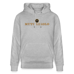Sweat à capuche bio Mutu Likolo Unisexe - gris chiné