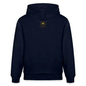 HEAD HELD HIGH — Heritage Navy & Camel Hoodie — technical model