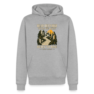 Street Premium Hoodie Head Held High — Built to Rise | Prise de Conscience - gris chiné