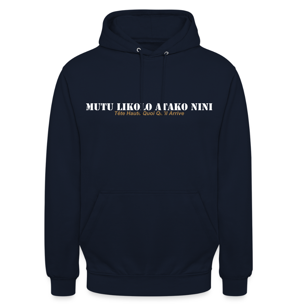 Sweat-shirt à capuche unisexe Mutu Likolo - marine