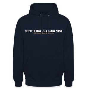 Sweat-shirt à capuche unisexe Mutu Likolo - marine