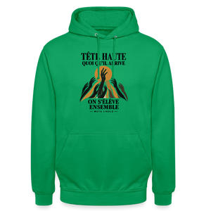 Hoodie Street Tête haute — On s’élève ensemble | Prise de Conscience - vert