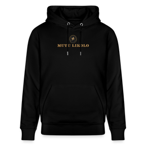 Sweat à capuche bio Mutu Likolo Unisexe - noir