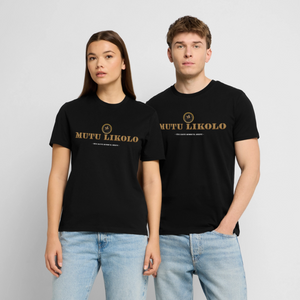 👉 T-shirt Mutu Likolo Signature – Tête Haute Quoi qu’il Arrive (Unisexe) - noir
