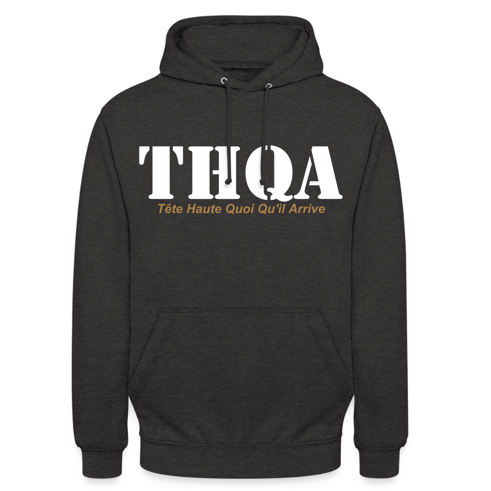 THQA Sweat-shirt à capuche unisexe - charbon