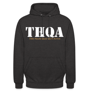 THQA Sweat-shirt à capuche unisexe - charbon
