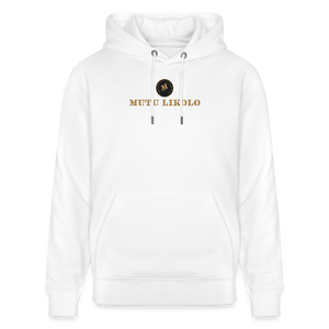 Sweat à capuche bio Mutu Likolo Unisexe - blanc