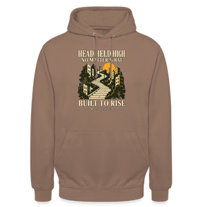 Street Hoodie Head Held High — Built to Rise | Prise de Conscience - moka