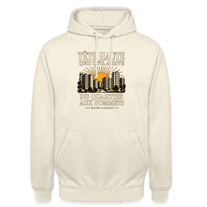 Hoodie Street Tête haute — Du quartier aux sommets, édition couleurs | Prise de Conscience - vanille