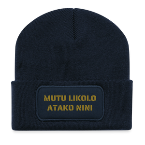 Bonnet ATAKO NINI – Noir & Doré | Mutu Likolo - bleu marine