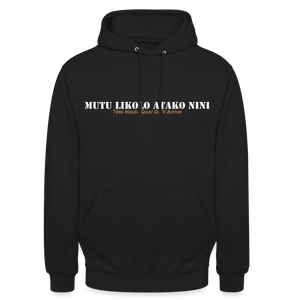 Sweat-shirt à capuche unisexe Mutu Likolo - noir