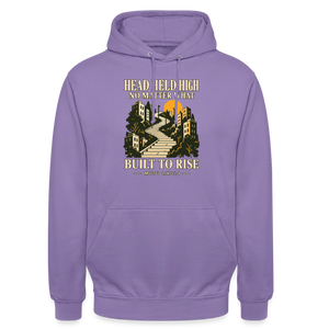 Street Hoodie Head Held High — Built to Rise | Prise de Conscience - lavande