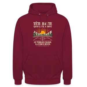 Hoodie Street Tête haute — Le terrain change, la force reste | Prise de Conscience - bordeaux