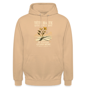 Hoodie Street Tête haute — Je pousse quand même | Prise de Conscience - pêche