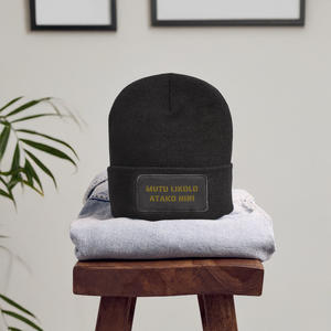 Bonnet ATAKO NINI – Noir & Doré | Mutu Likolo - charbon
