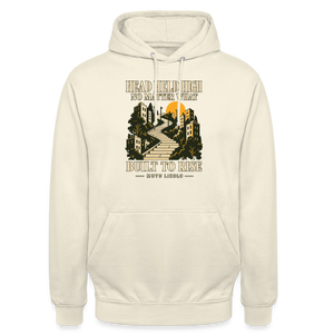 Street Hoodie Head Held High — Built to Rise | Prise de Conscience - vanille