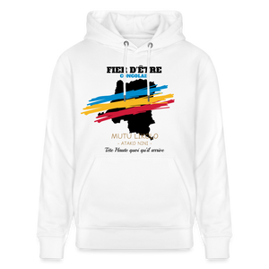 Hoodie bio Mutu Likolo — Fier d’être Congolais - blanc