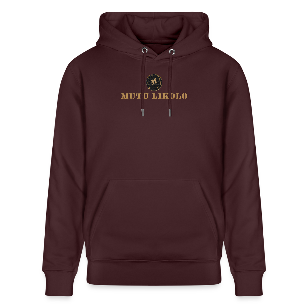 Sweat à capuche bio Mutu Likolo Unisexe - maroon