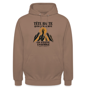 Hoodie Street Tête haute — On s’élève ensemble | Prise de Conscience - moka