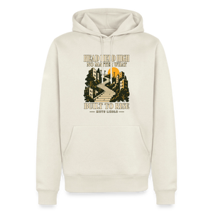 Street Premium Hoodie Head Held High — Built to Rise | Prise de Conscience - blanc cassé