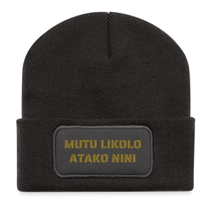 Bonnet ATAKO NINI – Noir & Doré | Mutu Likolo - charbon