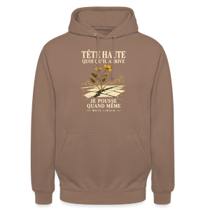 Hoodie Street Tête haute — Je pousse quand même | Prise de Conscience - moka