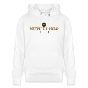 Sweat à capuche bio Mutu Likolo Unisexe - blanc