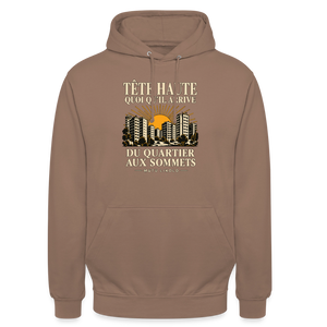 Hoodie Street Tête haute — Du quartier aux sommets, édition couleurs | Prise de Conscience - moka