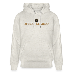 Sweat à capuche bio Mutu Likolo Unisexe - beige chiné