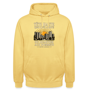 Hoodie Street Tête haute — Du quartier aux sommets, édition couleurs | Prise de Conscience - jaune citron