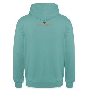 Hoodie Street Tête haute — Le terrain change, la force reste | Prise de Conscience - turquoise pastel