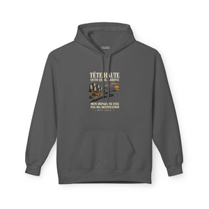Hoodie Street TÊTE HAUTE — Mon départ ne fixe pas ma destination · Mutu Likolo