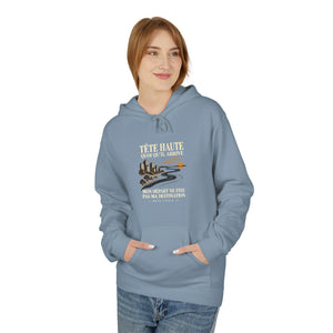 Hoodie Street TÊTE HAUTE — Mon départ ne fixe pas ma destination · Mutu Likolo