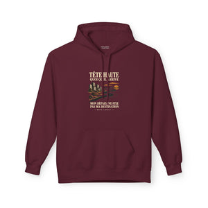 Hoodie Street TÊTE HAUTE — Mon départ ne fixe pas ma destination · Mutu Likolo