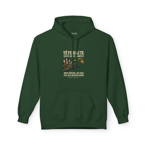 Hoodie Street TÊTE HAUTE — Mon départ ne fixe pas ma destination · Mutu Likolo