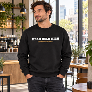 HEAD HELD HIGH essential black crewneck — city cafe