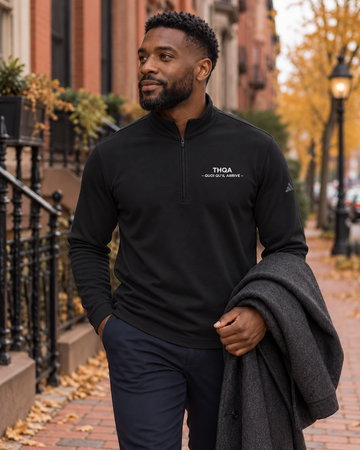 Pull à col zippé brodé THQA — Quoi qu’il arrive · Ligne Active